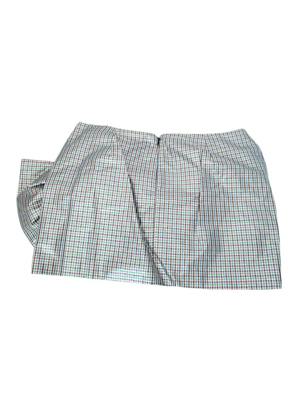 Pushbutton $536 Metallic Plaid Mini Skirt Large Bow Preppy School Pink Green - Picture 4 of 11